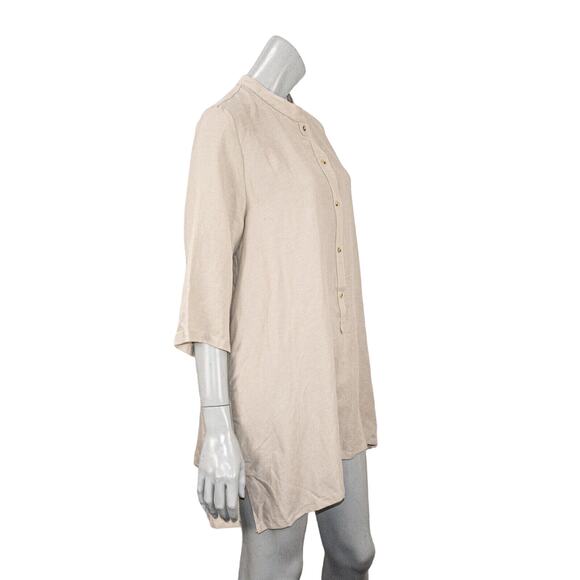 PAR EN PAR Women's The Easy Tunic Blouse in Bone Gray Size Medium NWT - Picture 7 of 10